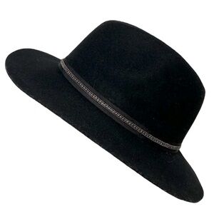 San Diego Hat Company Fedora Black Wool with Rhinestone Trim Adjustable